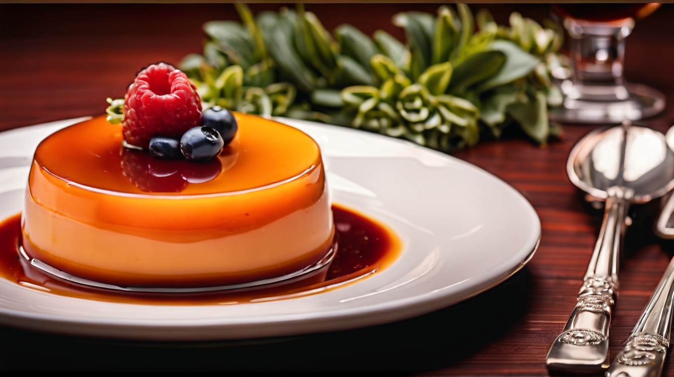 Caramelized custard dessert served for the World Flan Day