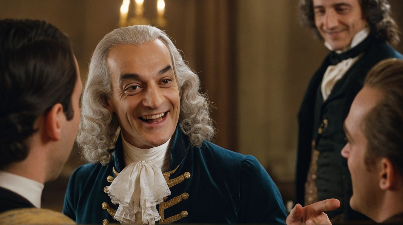 A representation of Voltaire gleefully talking with his friends. No more bans.