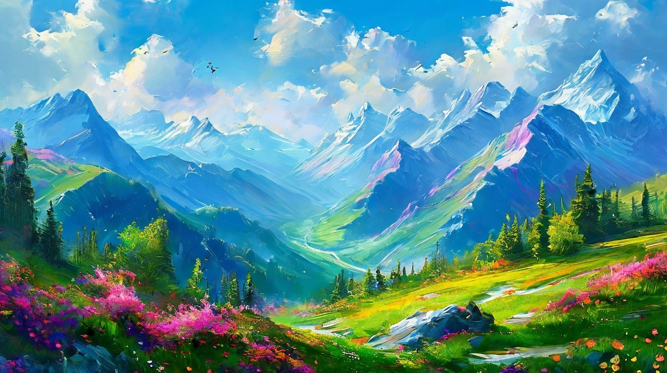 Beautiful scenery, mountains, spring colors. I'm not one to brag.