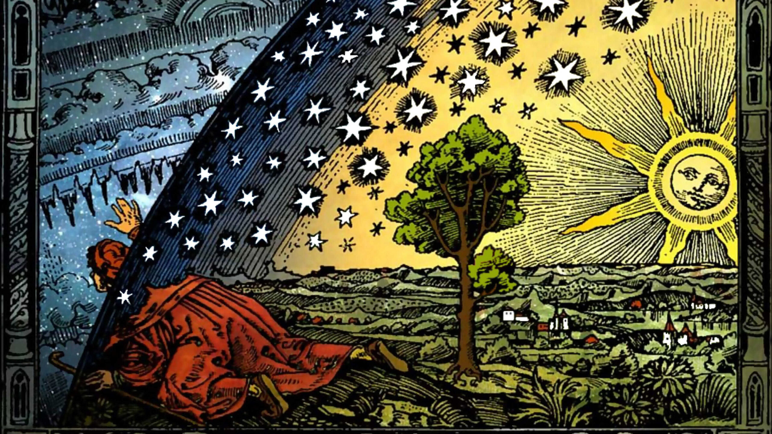 Flammarion engraving, coloured